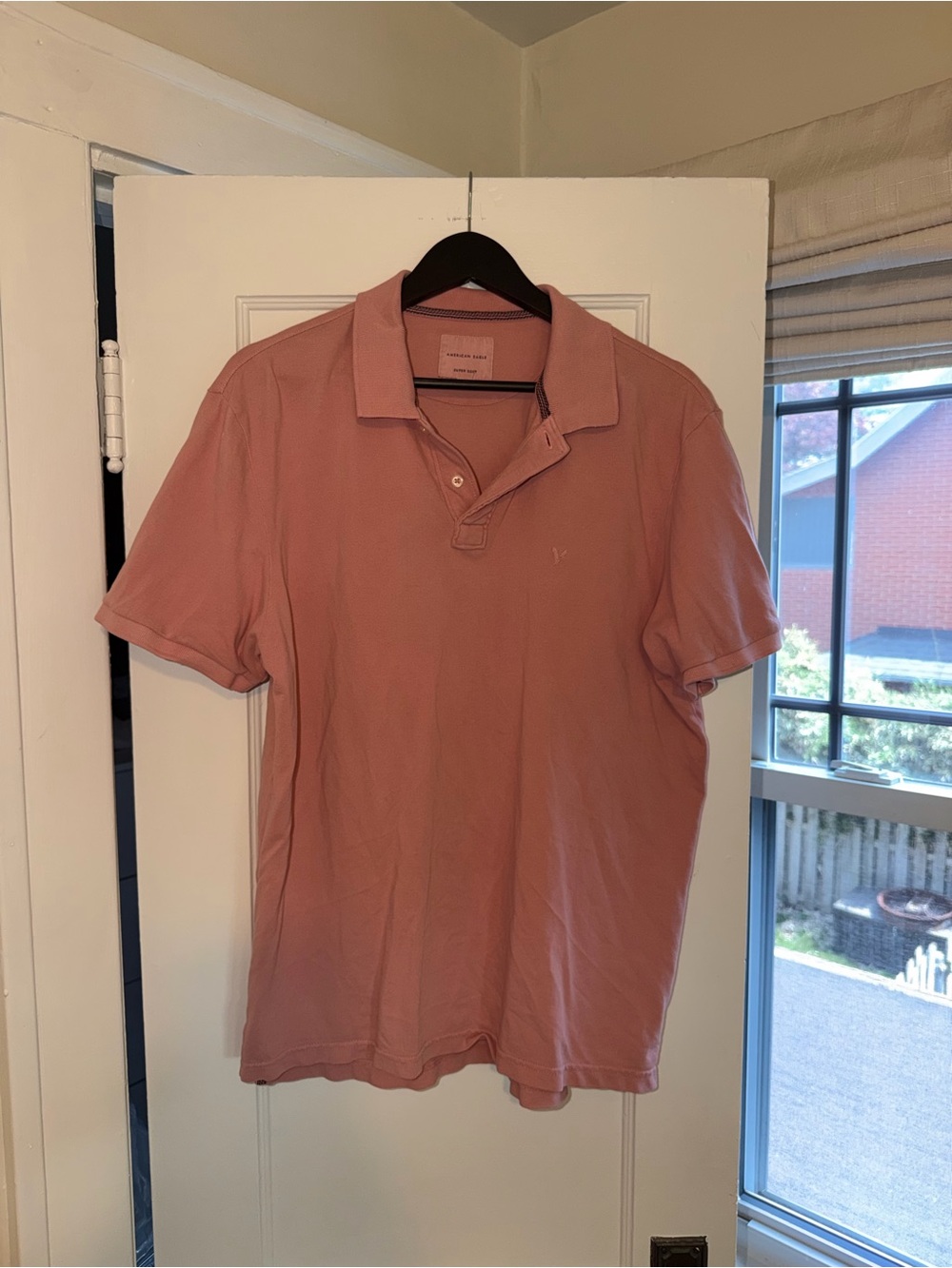 American Eagle Outfitters Men's Polo - Dusty Rose Pink